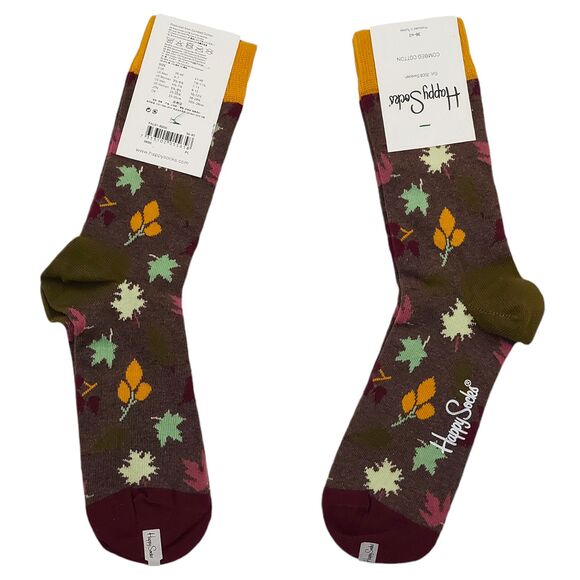 Happy Socks Combed Cotton Socks Unisex Mens 4.5-7.5 Womens 5.5-9.5 Brown - Picture 3 of 9